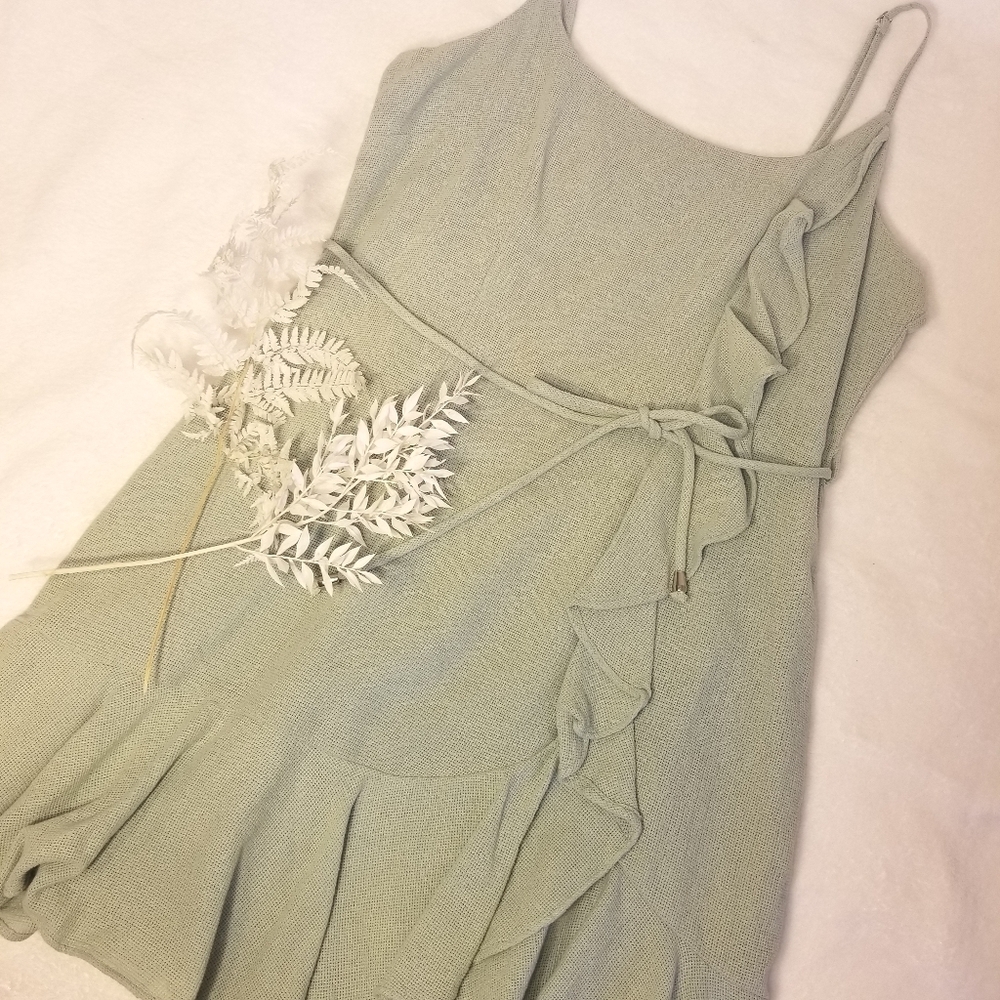 Mura Boutique | Pistachio Ruffle Mini Dress Holiday Dress
